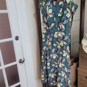 Boden Blue Floral Midi Dress